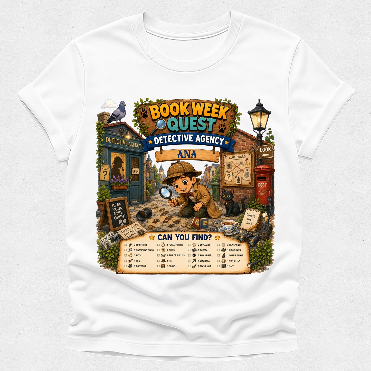 Interactive Book Week Quest Tshirt - Detective