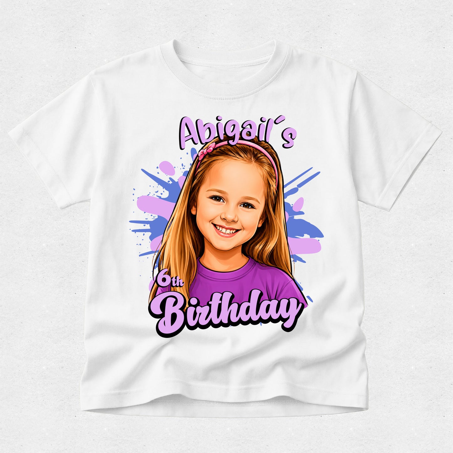 Birthday Age Custom Cartoon Photo Face Tshirt