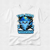 White t-shirt with a cartoon character in a blue cap and the text 'Two-Nado 2 Warning' on a white background