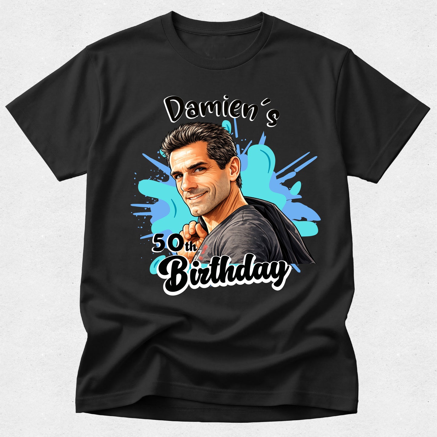 Birthday Age Custom Cartoon Photo Face Tshirt