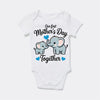 Our First Mothers Day Together Tshirt - Elephant & Baby Matching Hearts