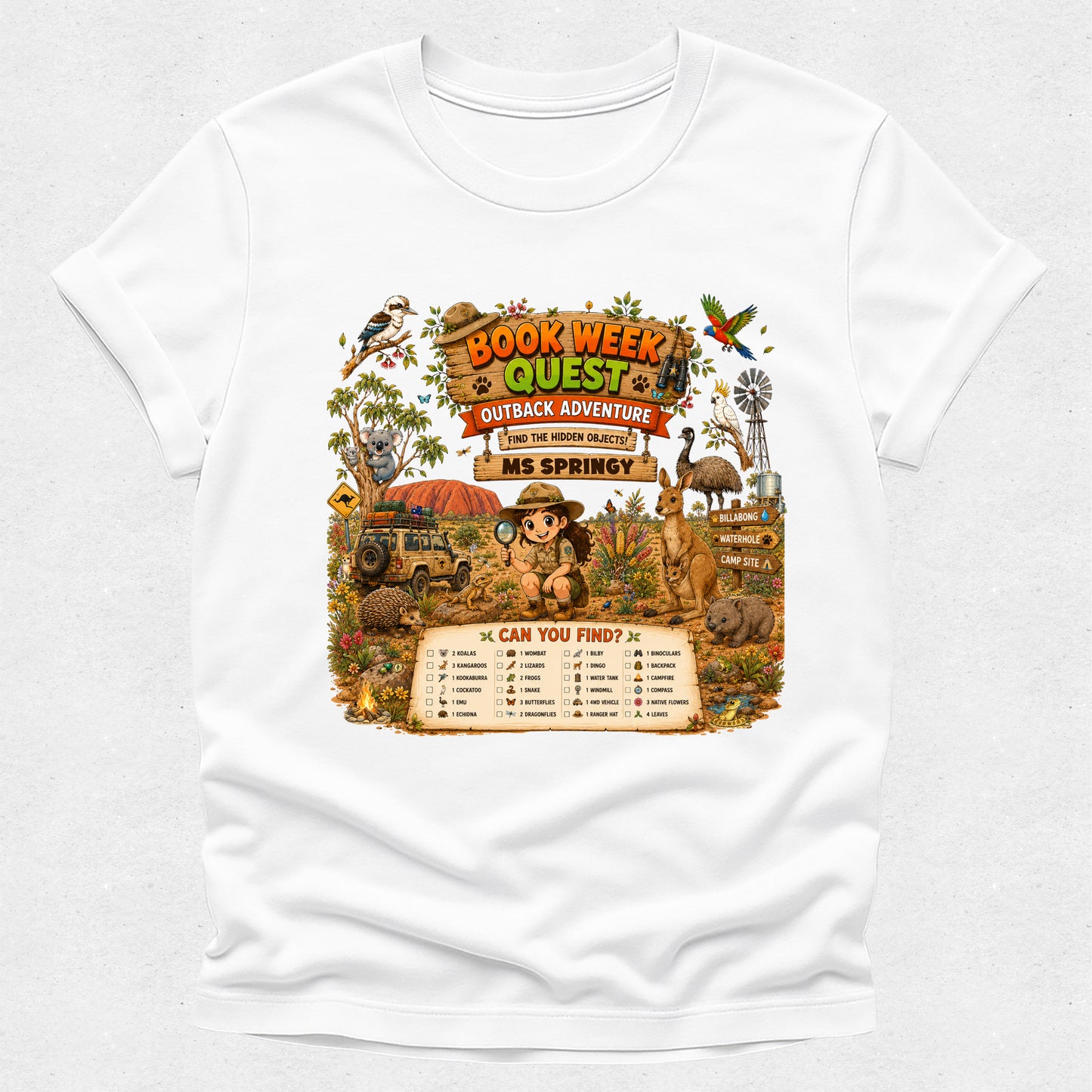 Interactive Book Week Quest Tshirt - Outback Adventure