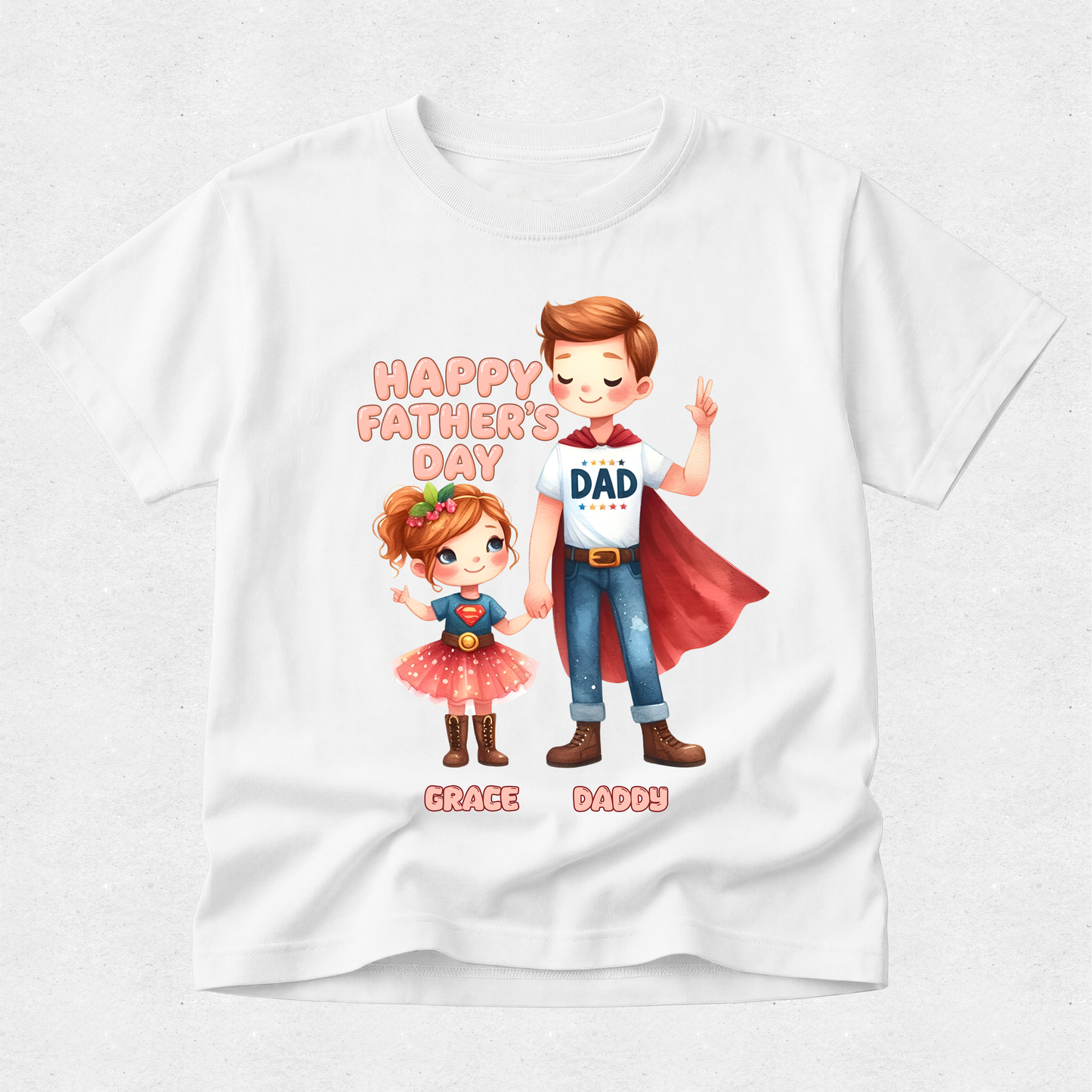Superhero Dad Series 6 - Happy Fathers Day Matching Tshirt