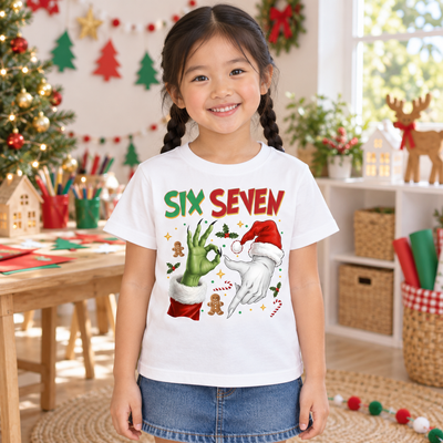 Santa with Grinch Hands 6 7 - Christmas Tshirt