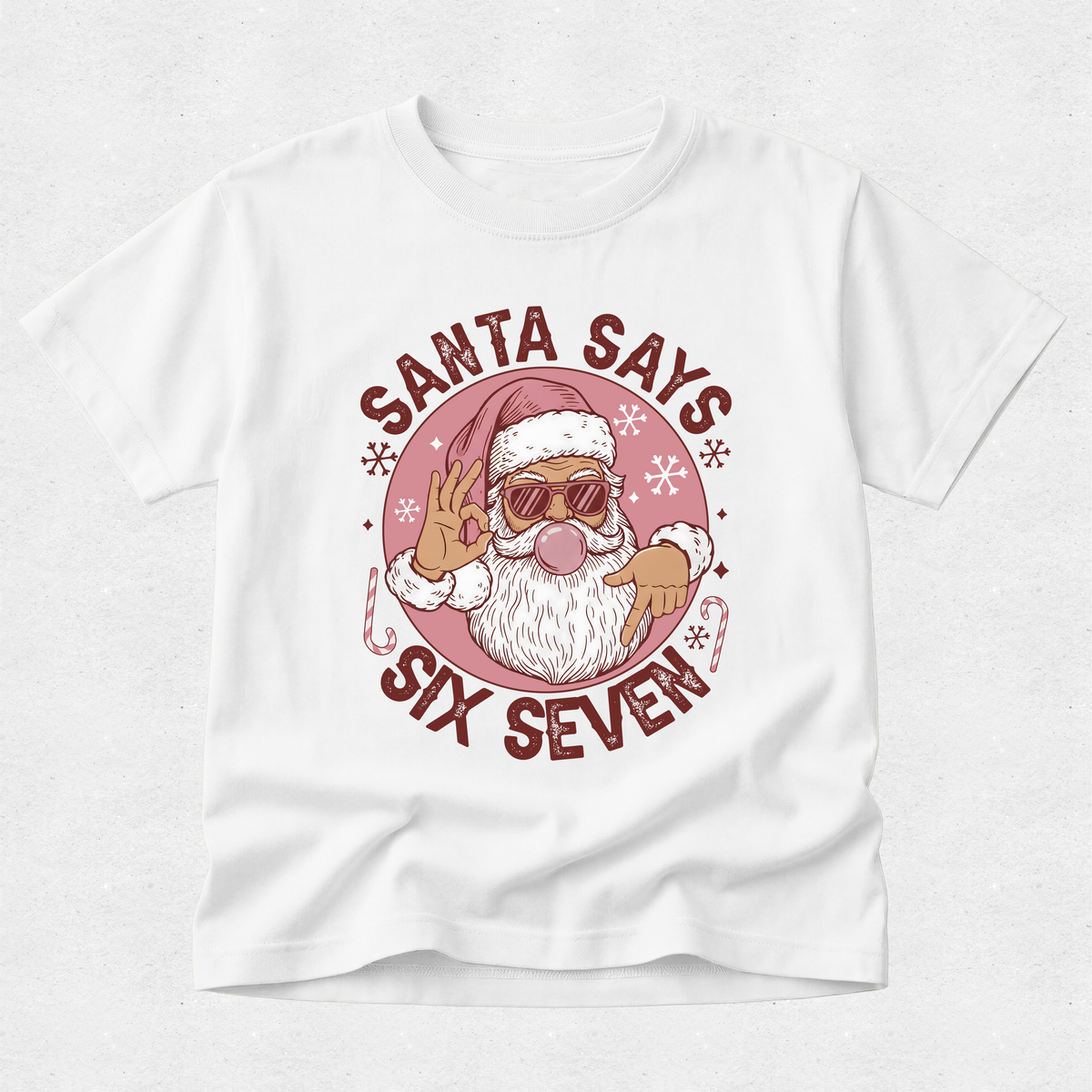 Santa Bubble Says 6 7 - Christmas Tshirt