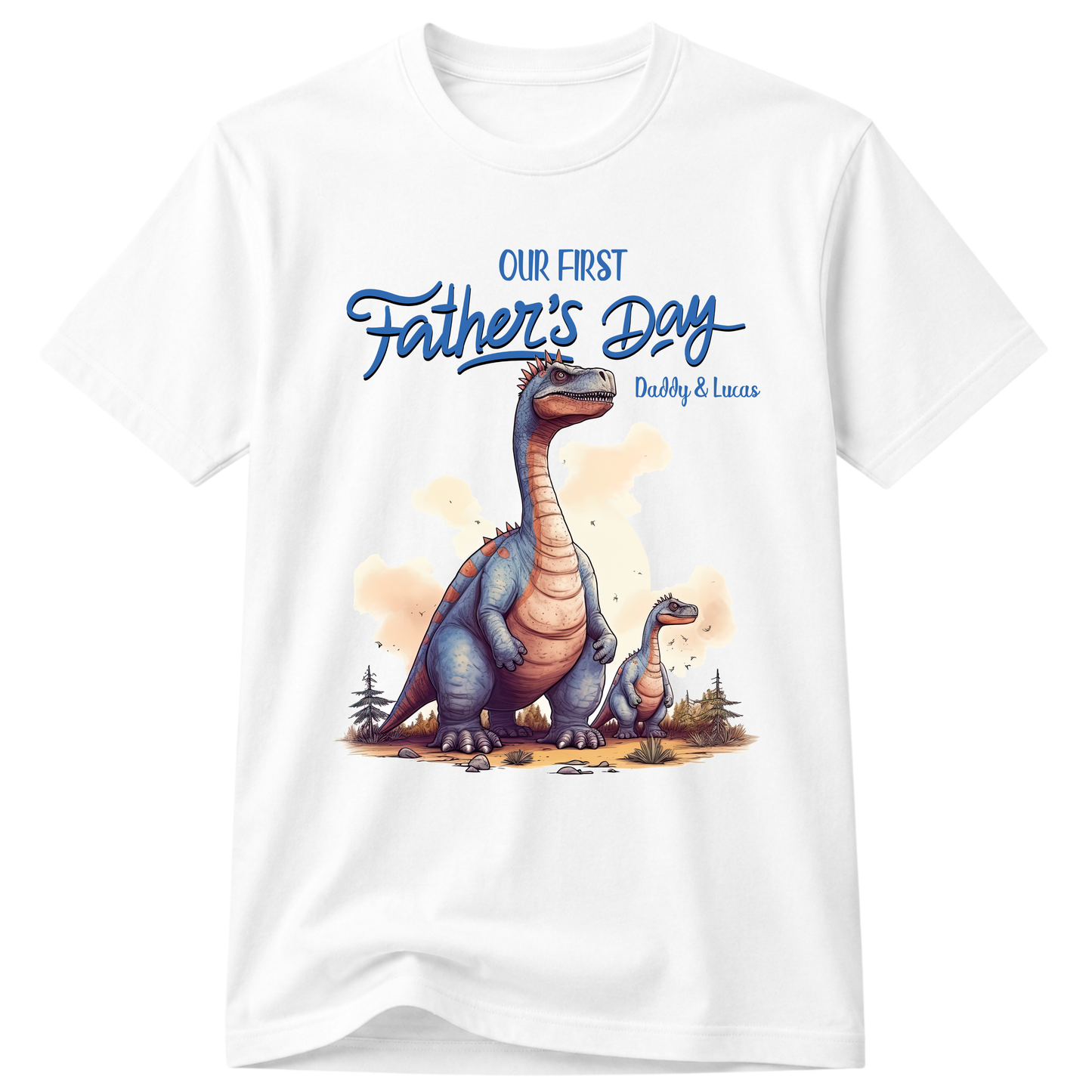 Dinosaur 1 -  Our First Fathers Day Matching Tshirt
