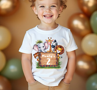 Jungle Safari Animal Birthday Tshirt