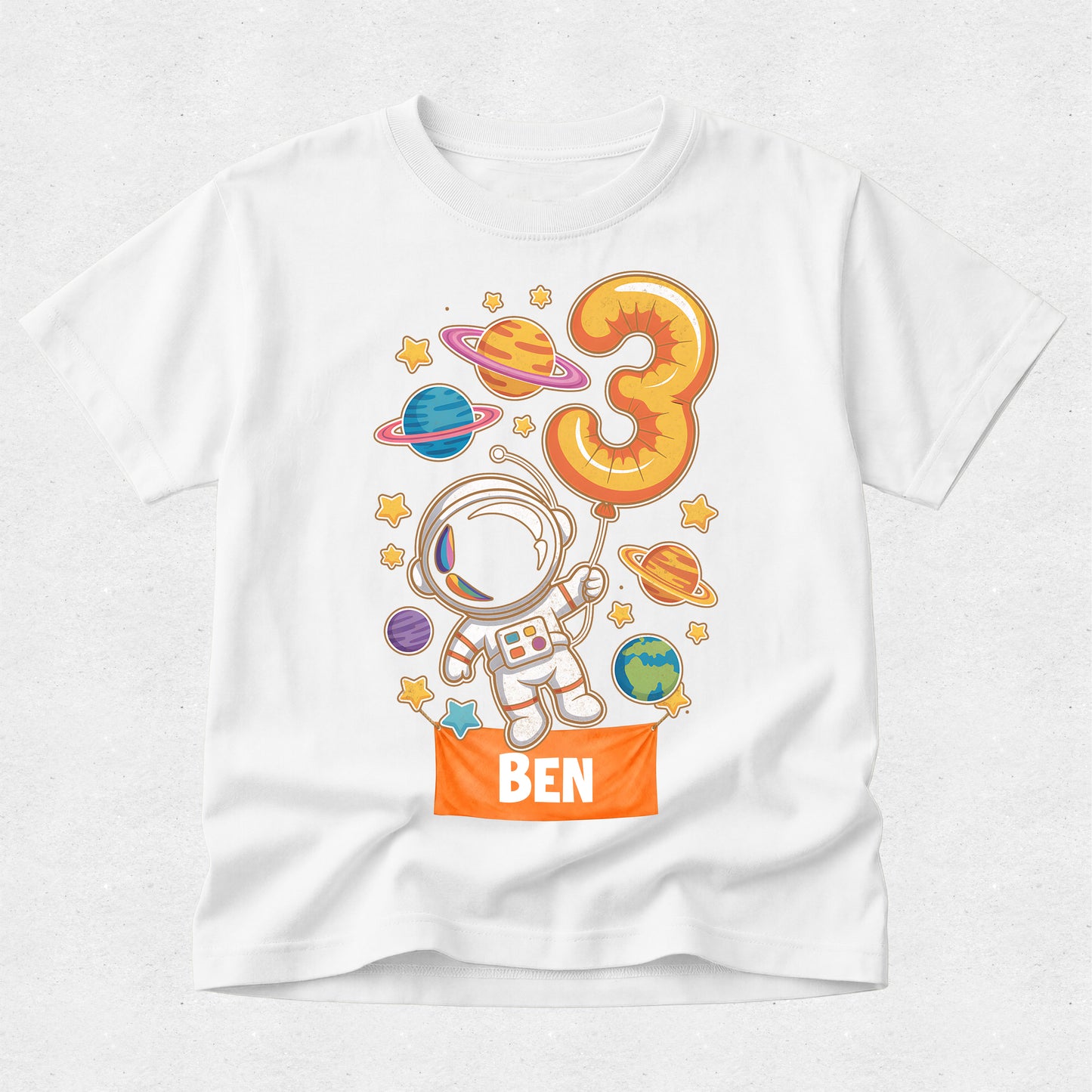 Out of Space - Astronaut Planets Birthday T-Shirt