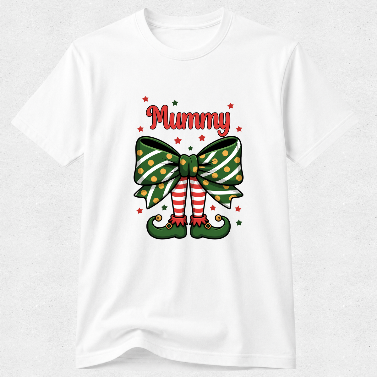 Elf Bow Shoes - Personalised Christmas Tshirt
