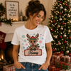 Reindeer Plaque Snowflakes - Personalised Christmas Tshirt