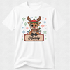 Reindeer Plaque Snowflakes - Personalised Christmas Tshirt
