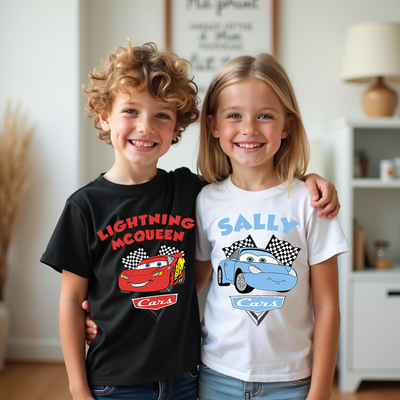 Custom Fast & Furious Family Disney Cars inspired racing t-shirt with car graphic