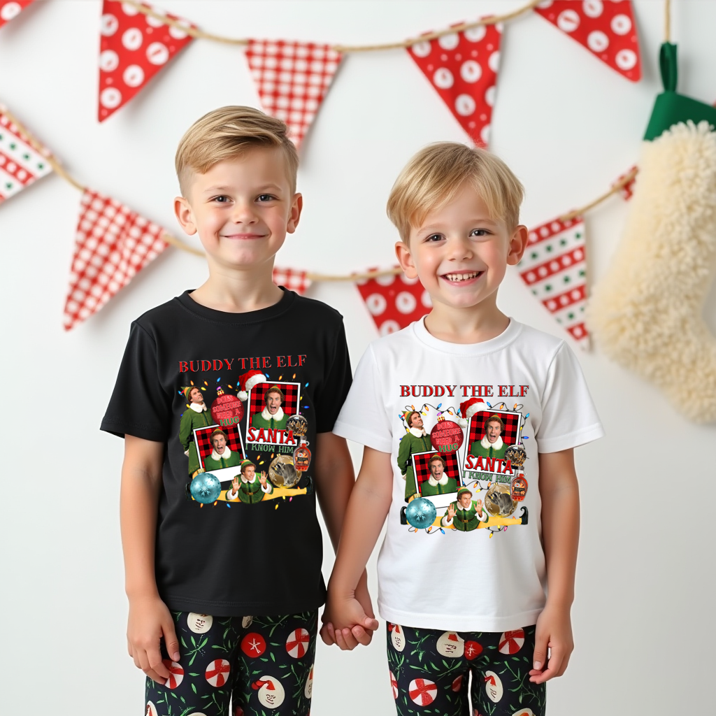 Retro Buddy the Elf holiday graphic tee for Christmas parties