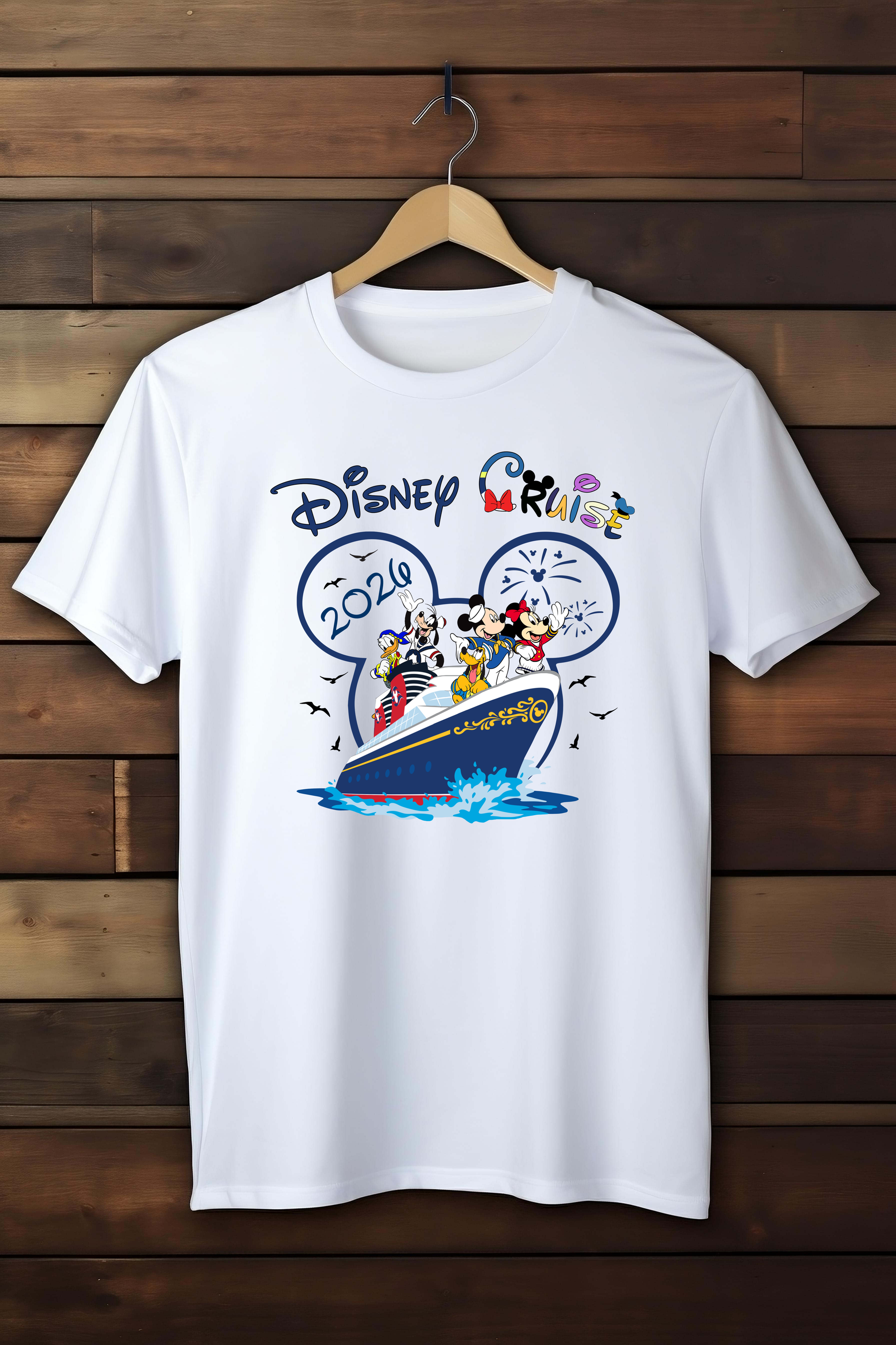 close up white tshirt with disney cruise 2026