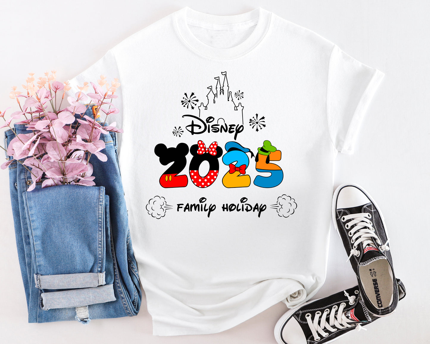 White Disney-inspired “Castle Bound Crew” t-shirt