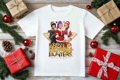 Stardom 3D Demon Hunters Christmas K-Pop graphic t-shirt, bold holiday fashion style
