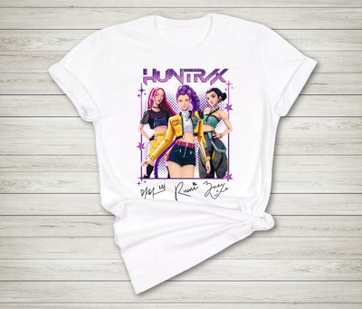 Demon Hunters K-pop fan t-shirt flat lay