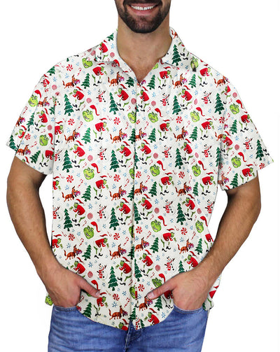 Christmas Button Up Shirt  – Grinch