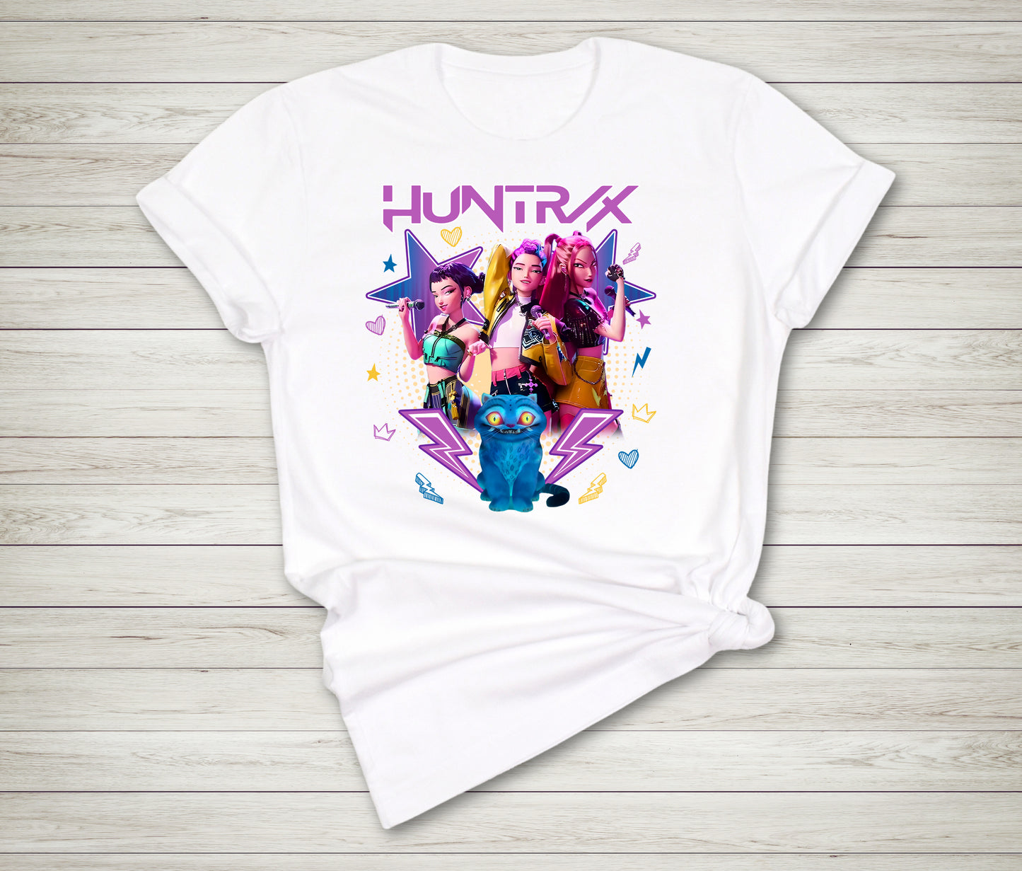 Anime inspired Huntrix Demon Hunters Pop Idol Beats graphic shirt