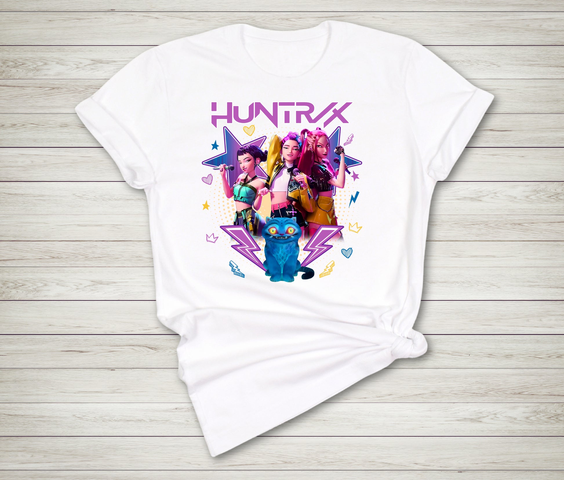Anime inspired Huntrix Demon Hunters Pop Idol Beats graphic shirt