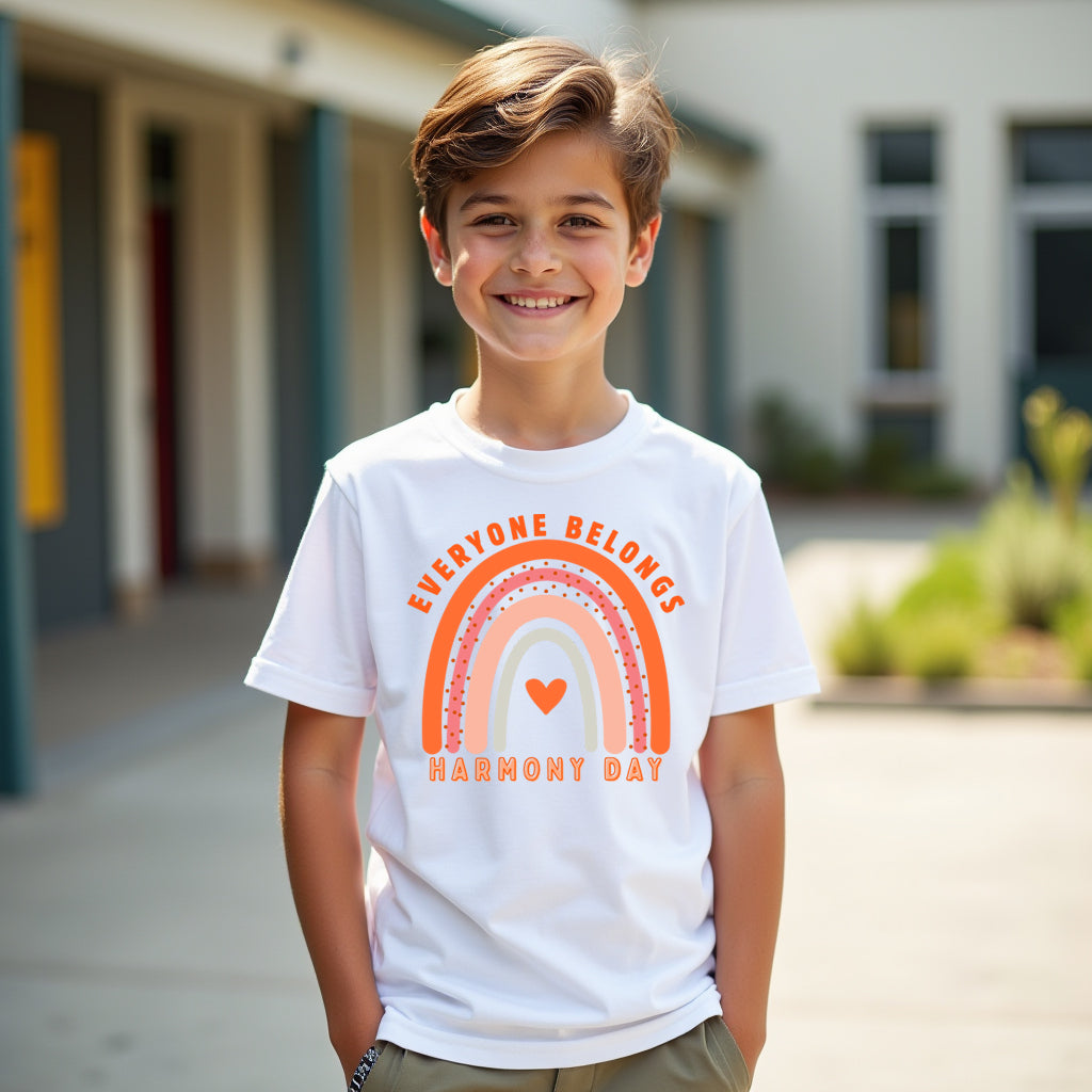 Rainbow Harmony - Harmony Day Tshirt - Everyone Belongs