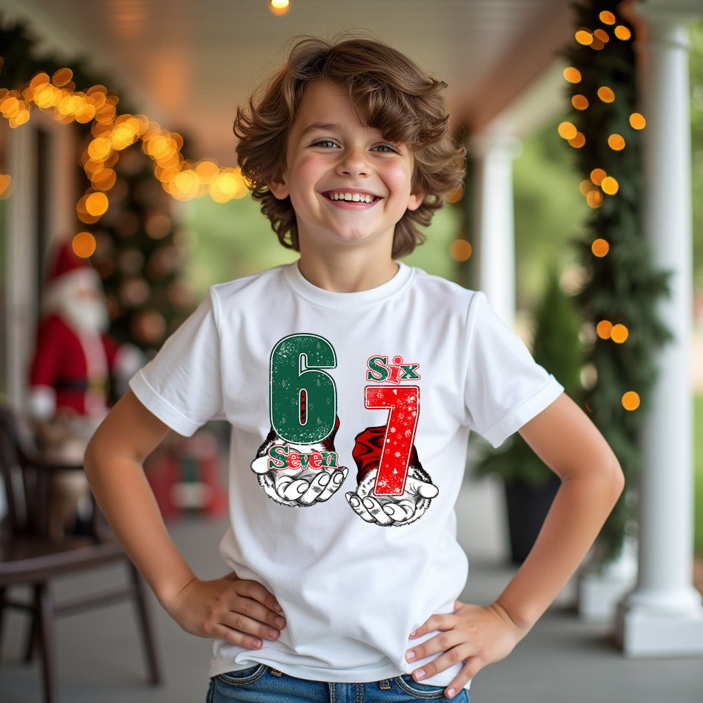Kids holiday 67 trend Christmas tee design