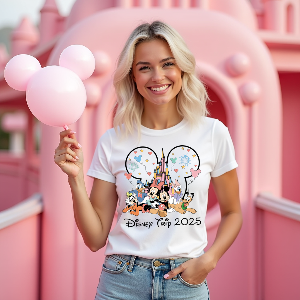 Balloon Parade Disney inspired t-shirt – front view with balloon-style design