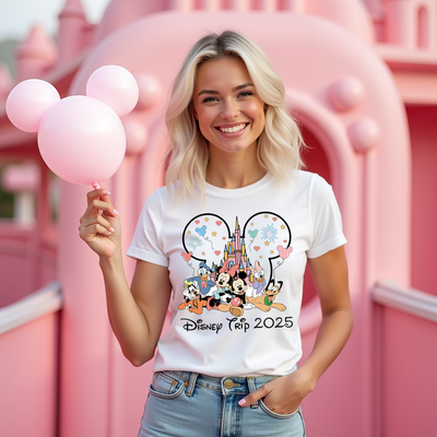 Balloon Parade Disney inspired t-shirt – front view with balloon-style design