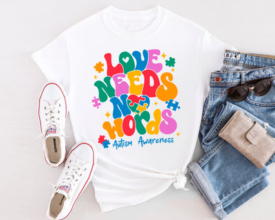 Love Needs No Words Autism Awareness Tshirt