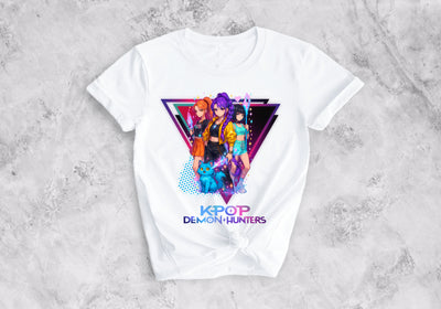 Anime style Demon Hunters retro pop idols graphic shirt