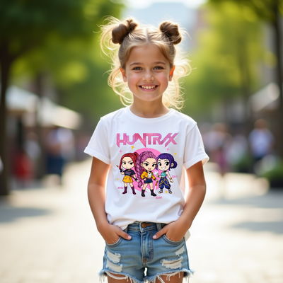 Bubble Pop Queens K-Pop Demon Hunters graphic t-shirt with idol artwork