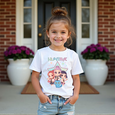 K-Pop aesthetic Starlight Bloom graphic t-shirt with pastel star design