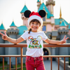 Festive Merry & Bright holiday tee with Disney inspired design