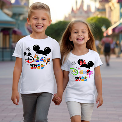 Cute Disney inspired Smiles & Ears graphic tee – soft cotton fabric