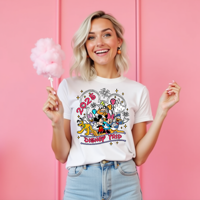 Close-up of Castle Crew shirt design with whimsical castle illustration and themed typography.