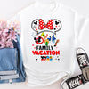 Flat Lay Mouse House Vacation t-shirt, styled casually for a Disney park adventure.