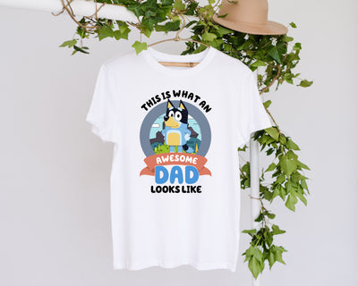 Bluey inspired Awesome Dad t-shirt gift idea