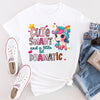 Playful unicorn shirt with Cute Smart & Dramatic text