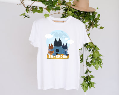 Cartoon Bandit dad graphic tee inspired by Bluey