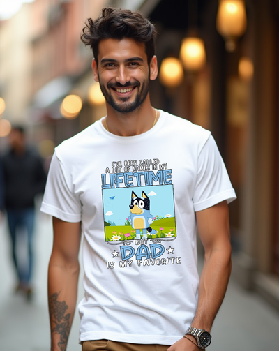 Dad Is My Favourite Bluey inspired Father’s Day t-shirt white