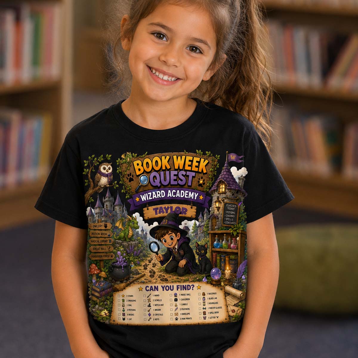 wizard academy book week grapic shirt