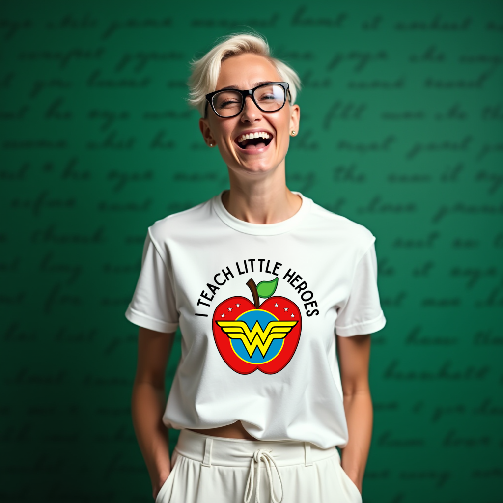 Teacher superhero themed t-shirt – fun design for classroom heroes