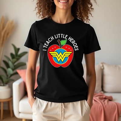 Custom printed Teacher Super Hero tee – perfect for end-of-year gifts or school events