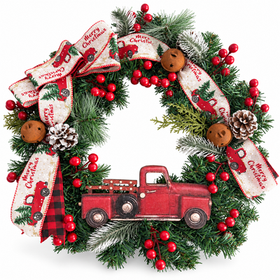 Personalised Christmas Wreath – Custom Holiday Door Decoration