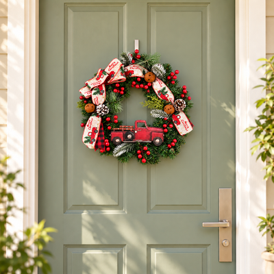 Personalised Christmas Wreath – Custom Holiday Door Decoration